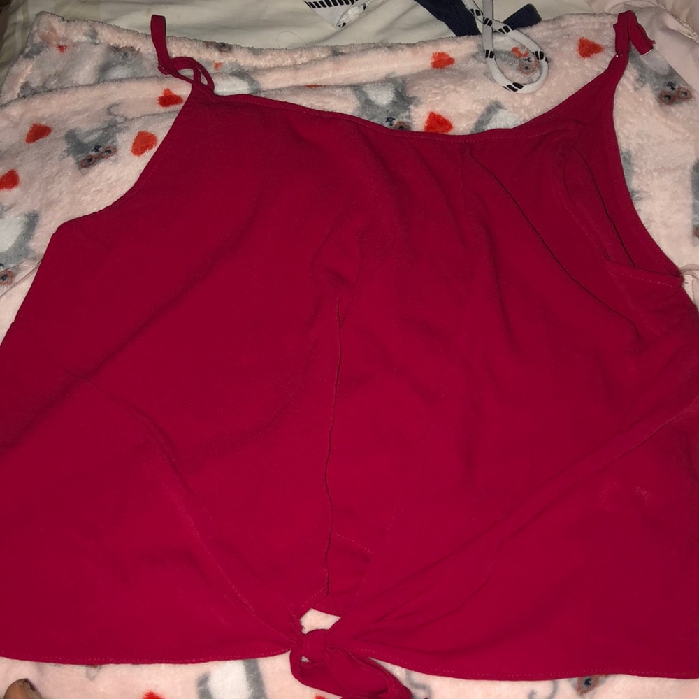 Red tank top with adjustable straps